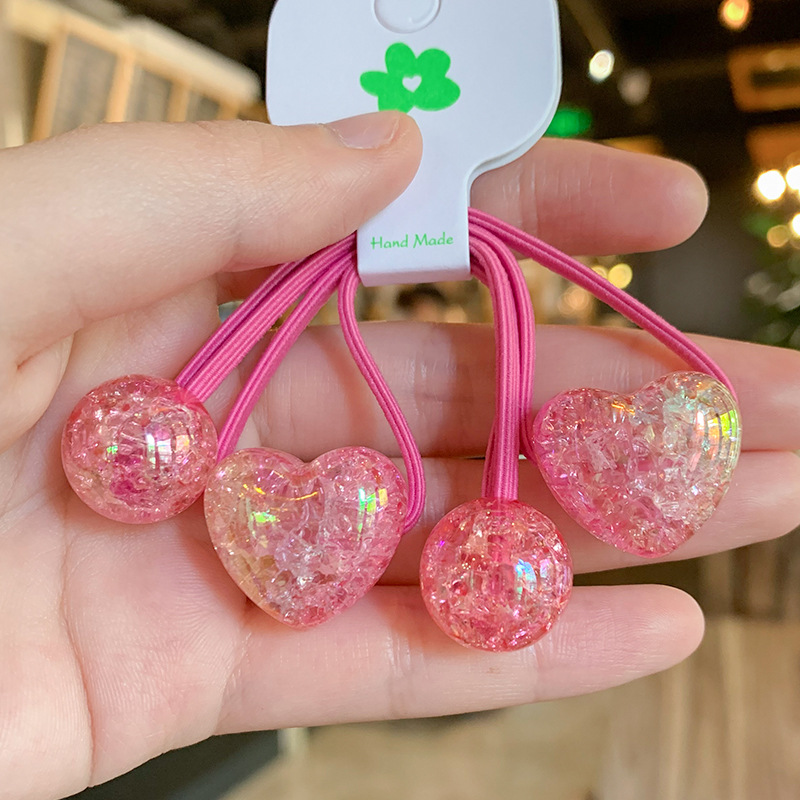 19g Weight Hair Tie Hair Accessories Type 2 pairs Quantity Casual, Daily Occasion Acrylic Material Heart Shape, Horse Pattern All Seasons Season Kid'S, Women's Gender Sweet Style Sweet Kid'S Women's Heart Shape Horse Acrylic Hair Tie 15