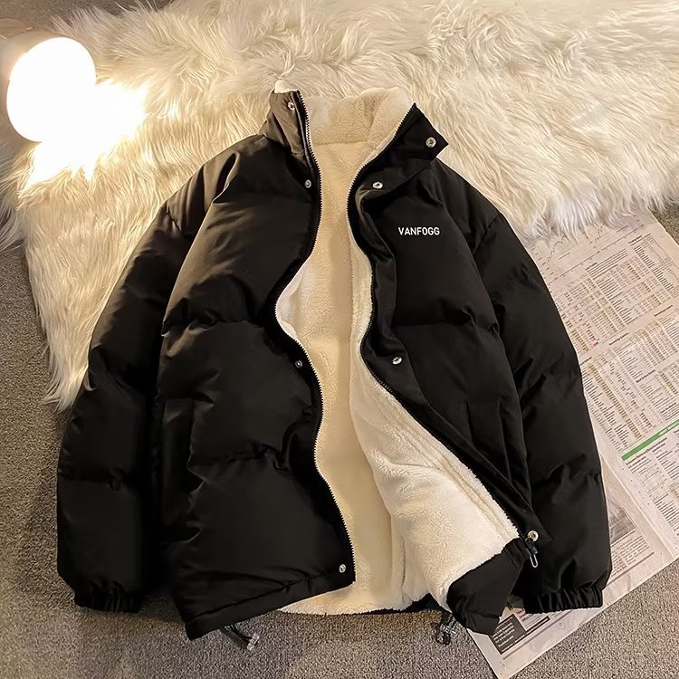 Abrigo de algodón acolchado para hombre 2022 Invierno nuevo abrigo de pan Estilo de Hong Kong guapo abrigo de algodón acolchado con cuello alto suelto ins Abrigo acolchado de algodón del todo fósforo