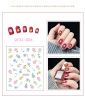 Cartoon cute nail stickers for nails, fruit oil, fake nails, South Korea, with little bears, flowered, wholesale