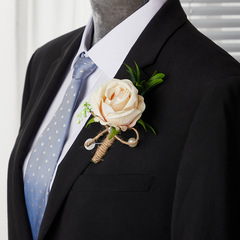 バラの胸の花の森系の結婚式の新郎の付き添いのドレスのブローチのアイデアの新型のヨーロッパ式の宴会の高級な胸の花をシミュレーションします。