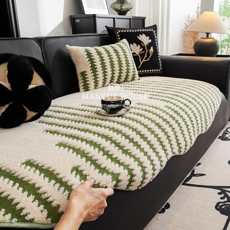 2025 nuevo otoño y invierno Navidad sofá de peluche cubierta de sofá cubierta de cubierta toda una cubierta de cubierta gruesa cubierta de cubierta de toalla para sentarse