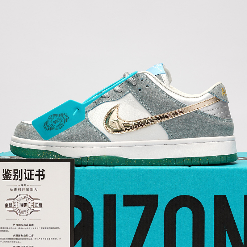 Pure original Dunk collaboration, off-white and black three-stripe low-top sneakers, unisex campus style, casual and sporty, new model