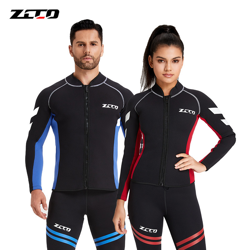 3mm Men's and Women's Split Long Sleeve Diving Suit Surf Jacket Thickened Warm Snorkeling Cold-proof Sun-proof Jellyfish Jacket 3mm Men's and Women's Split Long Sleeve Diving Suit Surf Jacket Thickened Warm Snorkeling Cold-proof Sun-proof Jellyfish Jacket