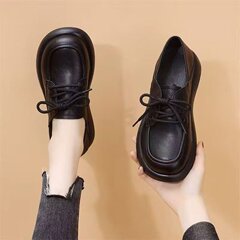 英倫風滑り止めの小さい靴の女性の柔らかい底の2025春の新型のストラップの2つは楽福の靴の久駅を着て疲れません。