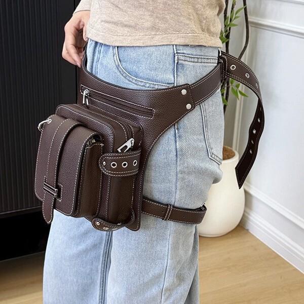 Punk Tactical Drop Leg Bag Outdoor Bicycle Motorcycle Bike Hiking Waist Pack Hip Thigh Bag Shoulder Bag