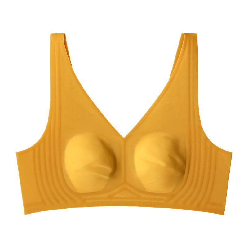 Orejas de conejo de soporte suave jalea ropa interior damas pechos pequeños sin marcas sin anillo de acero sujetador de apoyo superior delgado