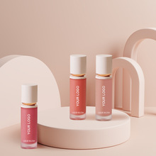 跨境无logo小批量可印刷贴肤水润腮红胭脂轻盈修容液彩妆液体腮红