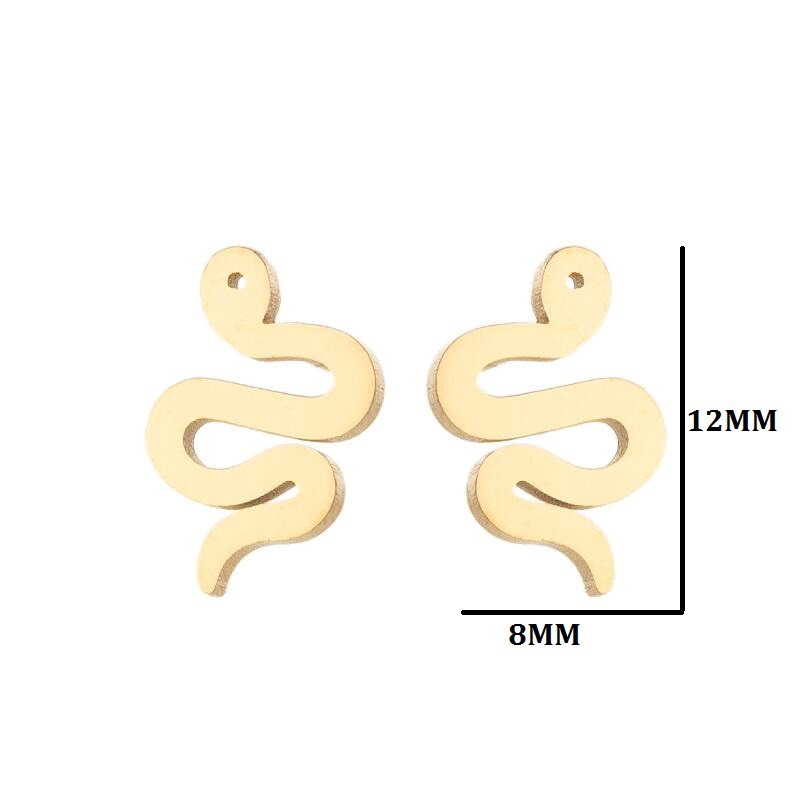 Animal Pattern PVD Coated 18K Gold Real Gold Plated Animal 304 Stainless Steel Simple Style Waterproof Non Tarnish Ear Studs