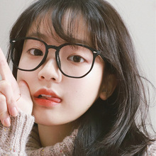 自留款素颜神器韩国复古豹纹平光镜女防辐射护眼显瘦茶色眼镜镜框