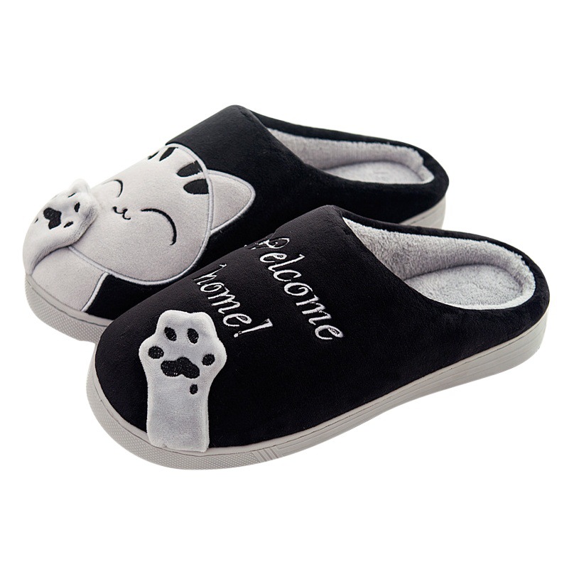 Cruzar la frontera en stock Cixi invierno lindo gato afortunado invierno cálido hogar interior hombres y mujeres padres e hijos familia Zapatillas de algodón