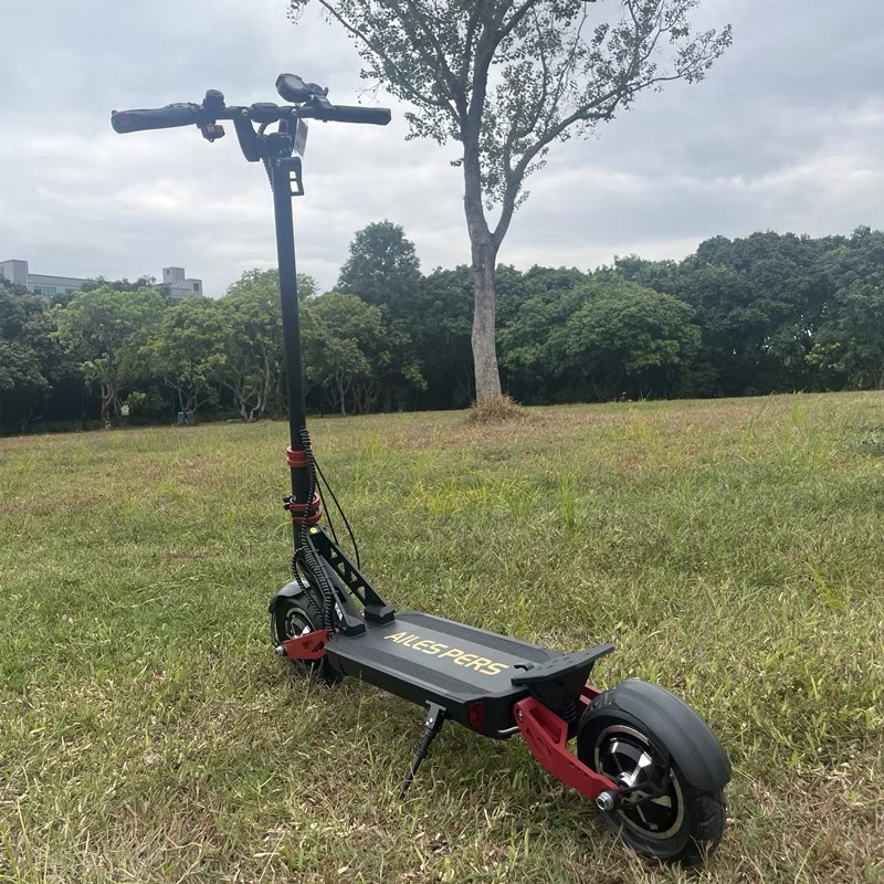 Runtu 10inch Dual-Drive Off-Road Electric Scooter Foldable Mobility Scooter for Adults and Youth Suitable for Commuting to Work