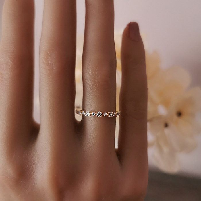 Round Pattern Women'S Gender 925 Sterling Silver Zircon Round Rings