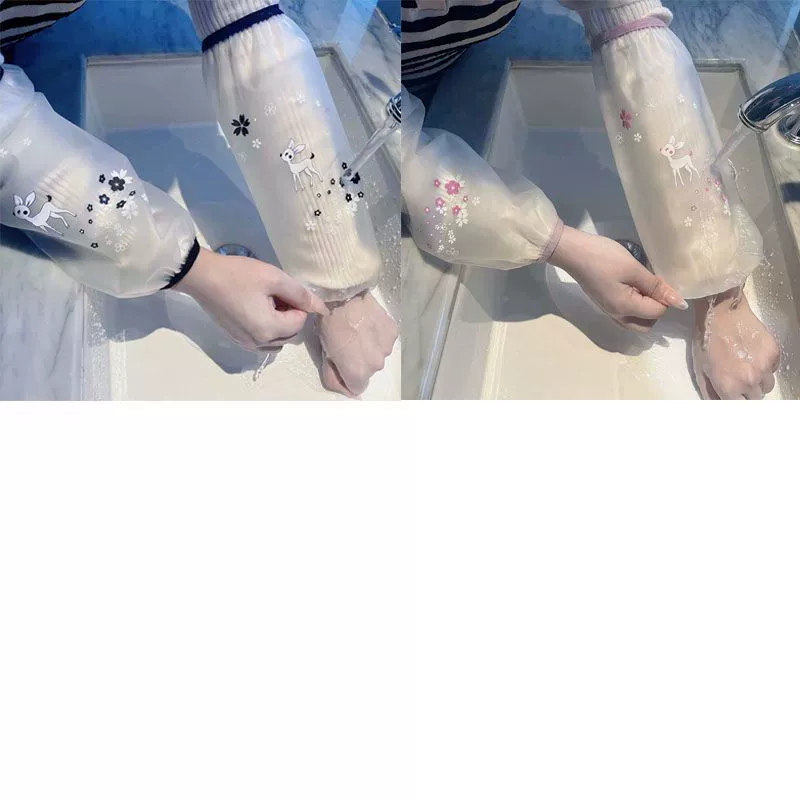 Demi-season transparent waterproof sleeves, long work set for elementary school students, Korean style