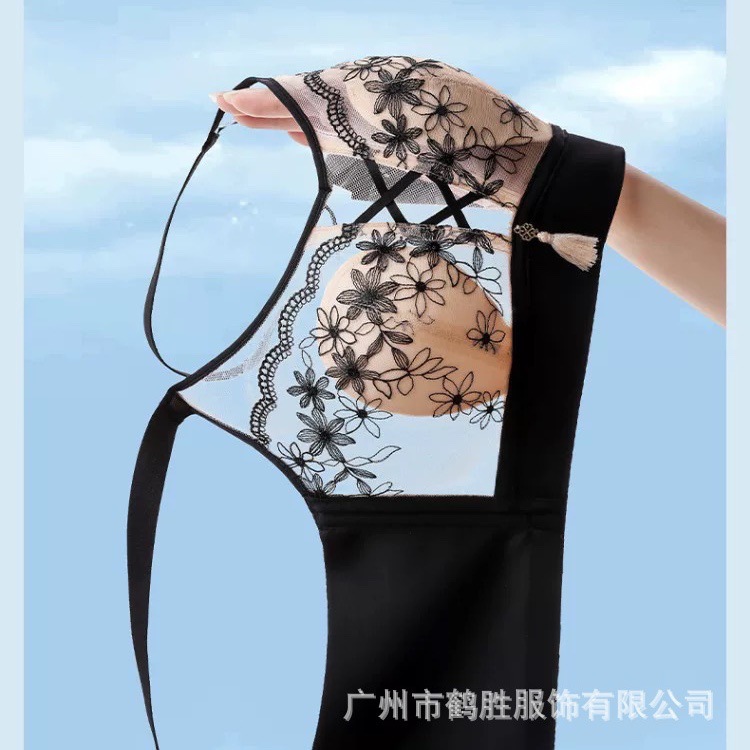 Ropa interior de orejas de conejo para mujer, pechos grandes y delgados, pequeños, antiflacidez, encaje sexy, media taza, sujetador de recolección transpirable, ligero