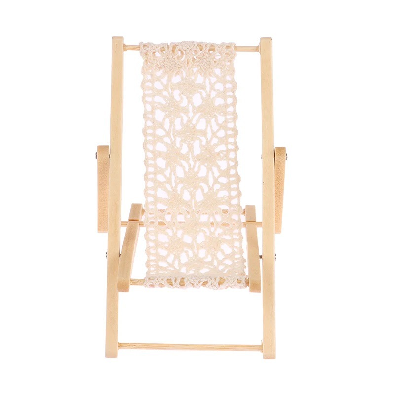 1:12 Doll House Labubu Mini Model Miniature Toy Lounge Chair Lunch Break Recliner Sleeping Chair Pocket