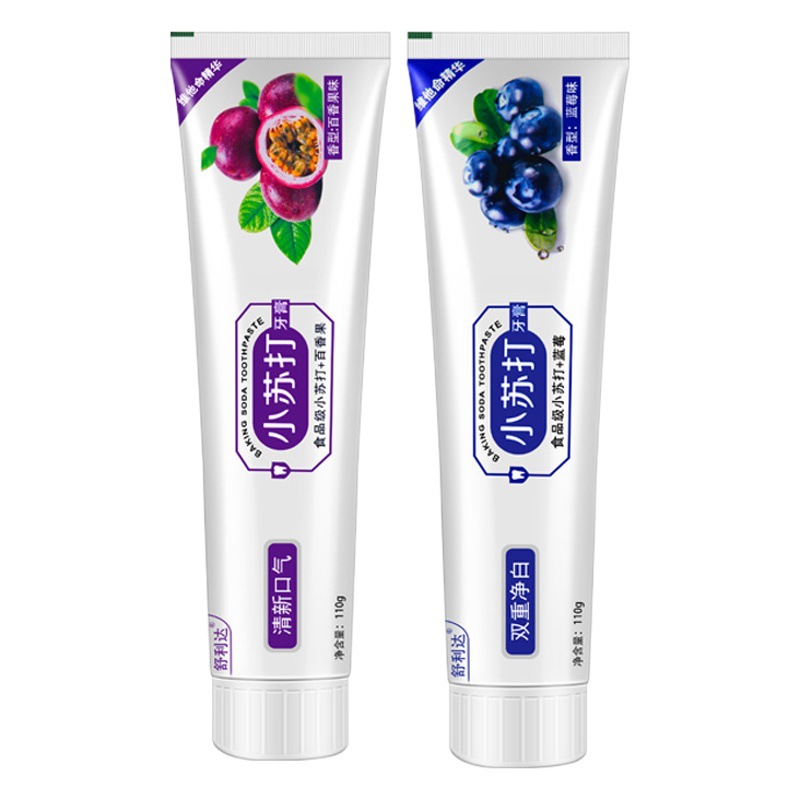 Baking soda Fruit toothpaste clean mouth fresh breath bright white teeth stain care gum Blueberry factory wholesale
