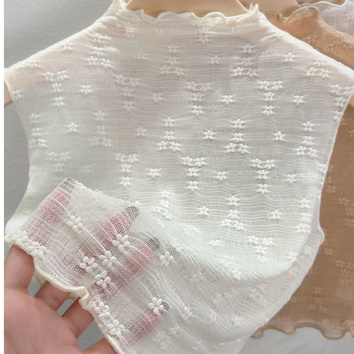 Spring and Autumn New Western style small shirt sexy mesh top half turtleneck inner short lace bottoming shirt sleeveless vest