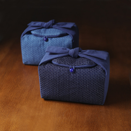 Erya blue thickened teapot tea set tea cup storage bag travel bag cloth bag portable Chinese large cloth bag