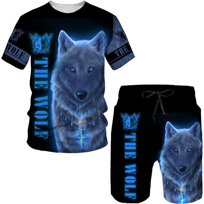 Men's Trendy Casual 3D Digital Printed Short Sleeve T-Shirt And Shorts Tracksuit Summer Fashion_viptrois.com