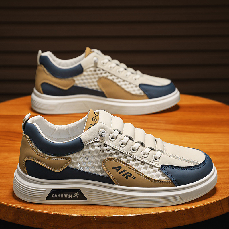 2026 nuevos zapatos de hombre versátiles de verano transpirables ligeros huecos de malla zapatos deportivos casuales de moda skate