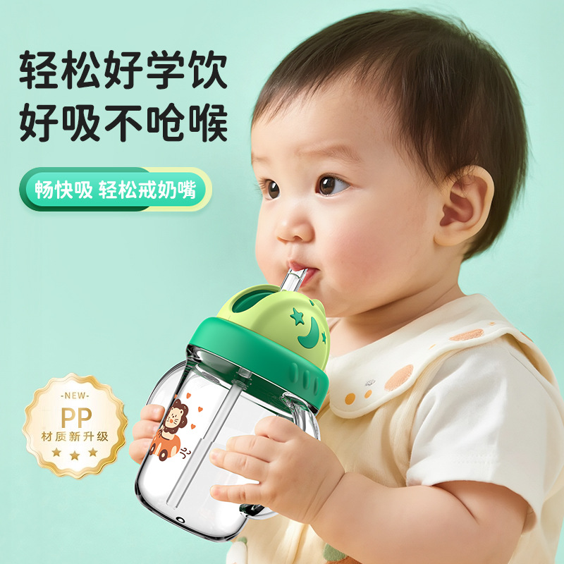 Taza de agua para niños taza de paja de plástico de gran capacidad para bebés beber taza de agua portátil a prueba de fugas taza de verano al por mayor