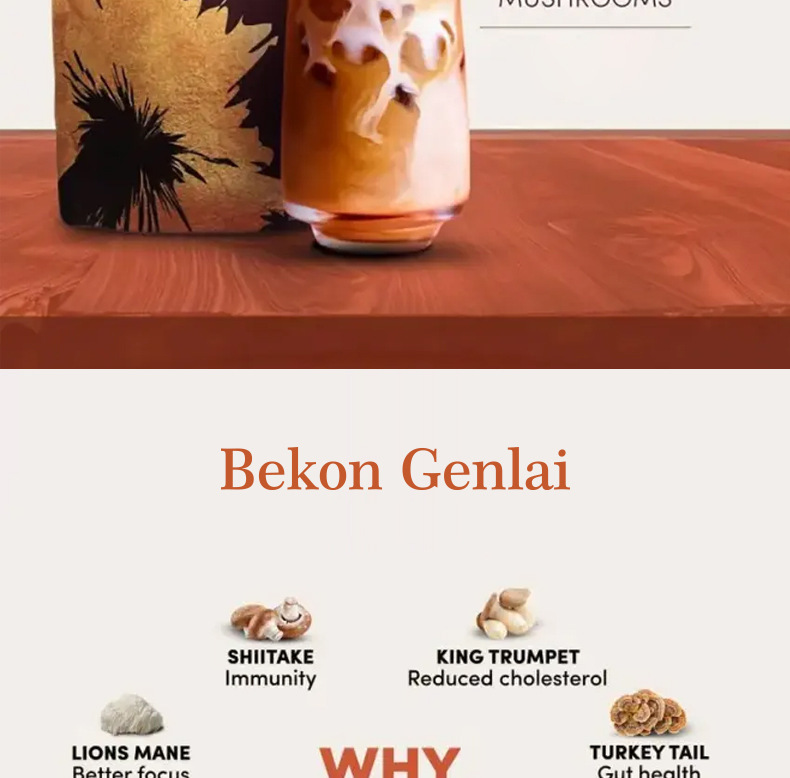 Mushroom Coffee Instant Black Coffee with Lingzhi Reishi and Matcha Sugar Free 180g key features