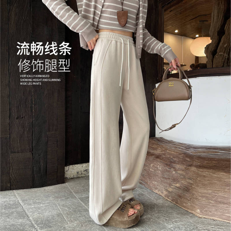 白色阔腿裤春秋季小个子雪尼尔休闲女士裤子2025新款今年流行爆款|undefined