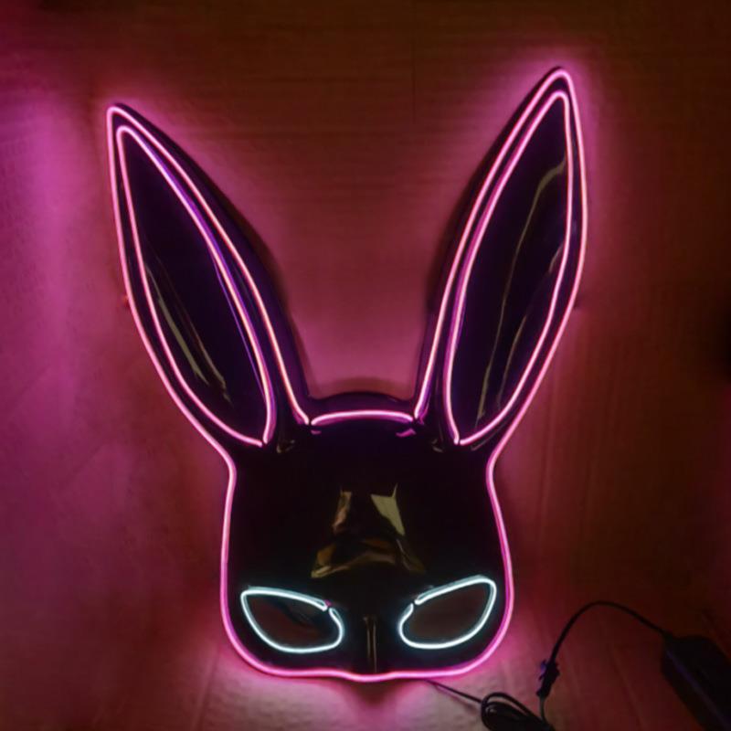 バー演出トランポリン演出ハーフフェイスうさぎマスクバニーガール仮装舞踏会ledハロウィーン発光アイテム