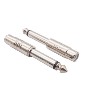 Nickel-plated polished Rod 6.5 to Lotus female rca female mixer audio conversion head 6.5mm plug to AV socket