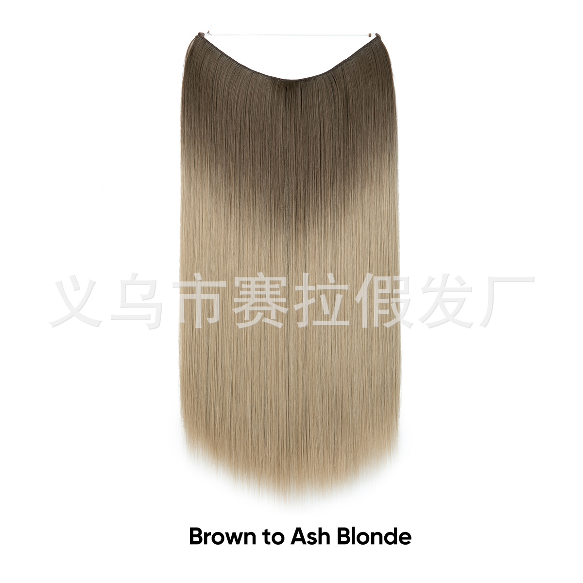 Extensión de Cabello Invisible Largo de Fibra de Alta Temperatura, Ajustable y Sin Costuras