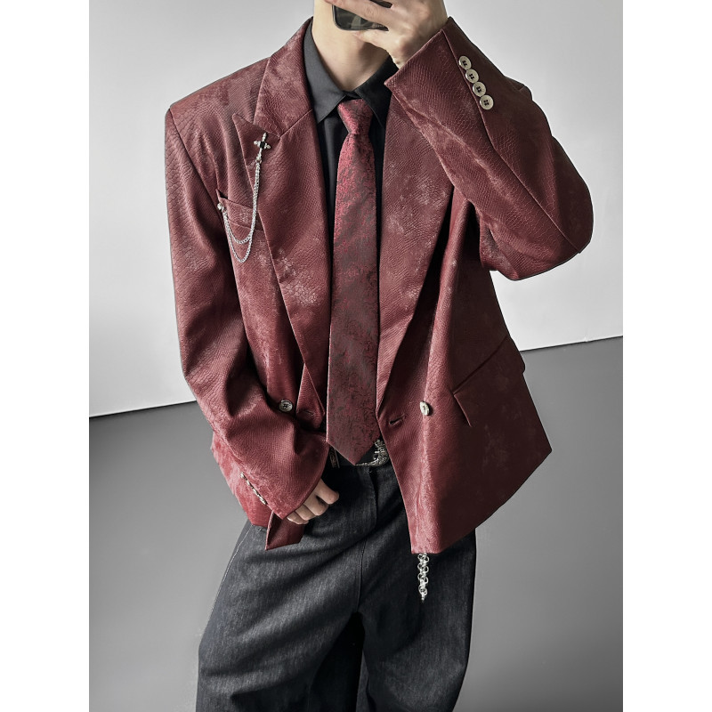 2026 Autumn and Winter New Design Python Pattern Silk-Gloss Chain Pu Leather Blazer Korean Style Loose-Fitting Blazer Jacket 2026 Autumn and Winter New Design Python Pattern Silk-Gloss Chain Pu Leather Blazer Korean Style Loose-Fitting Blazer Jacket
