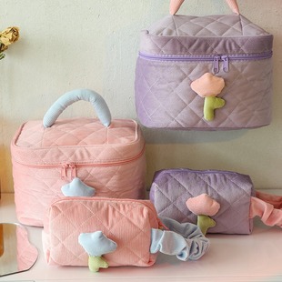 Corduroy Cosmetic Bag Large Capacity High-value Cosmetic Storage Bag High-end Sense Cute Niche Portable Wash Bag