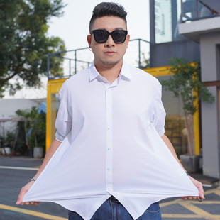 European and American Cross-border plus size Men's High-elastic Traceless Internet-famous Pullover Long-sleeved Shirt Spring and Autumn Solid Color Shirt for Fat Men