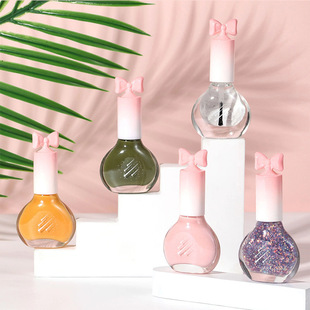 Nail polish baking-free quick-drying non-tearing nude sequins bottom oil seal layer wine red cherries oily nail polish wholesale
