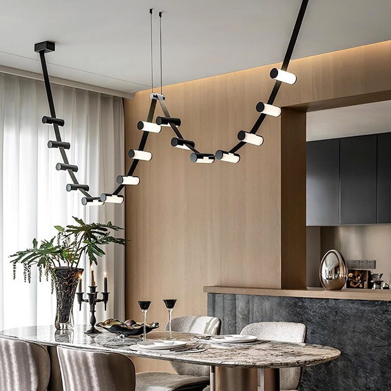 Lámpara transfronteriza Lámpara de tira italiana minimalista postmoderna diseñador nórdico sala de estar bar comedor arte lámpara de cinturón
