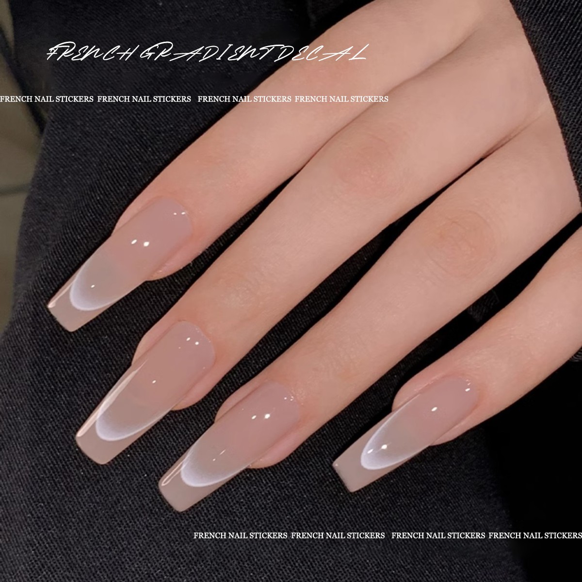 Red en línea nuevo estilo francés gradiente media luna pegatinas de uñas para usar pegatinas de uñas de espalda arco joyería de uñas pegatinas