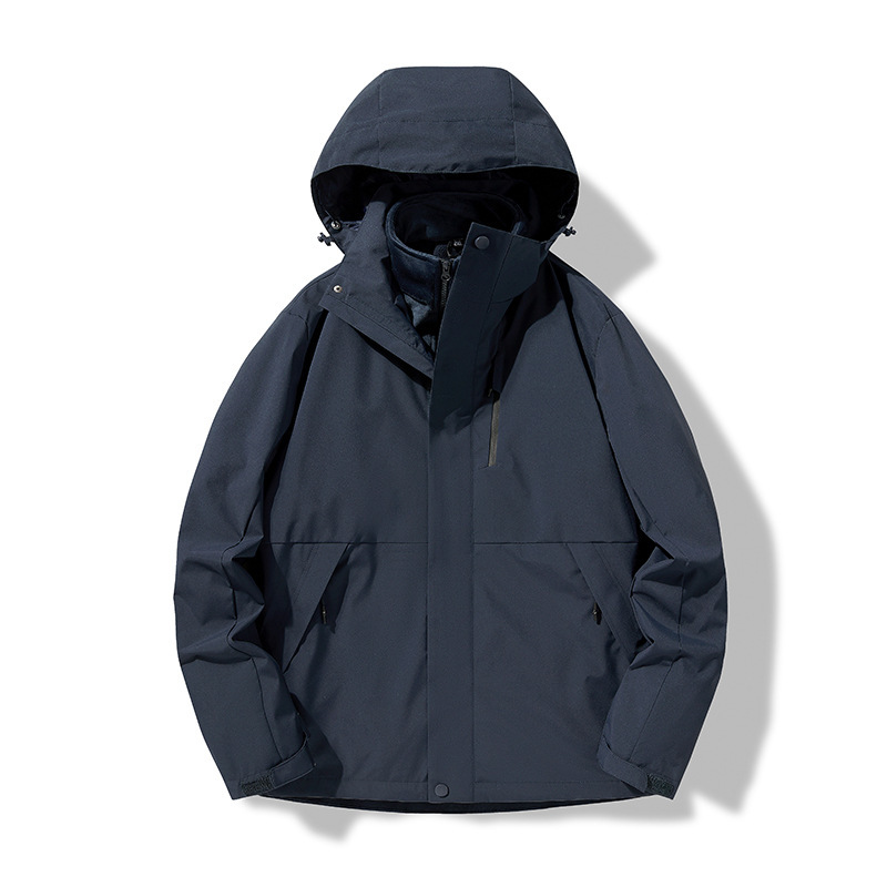 Compra grupal de chaquetas 2024, chaquetas impresas para hombres y mujeres, ropa de trabajo grupal tres en uno, a prueba de viento, impermeable, ropa de montañismo de otoño e invierno