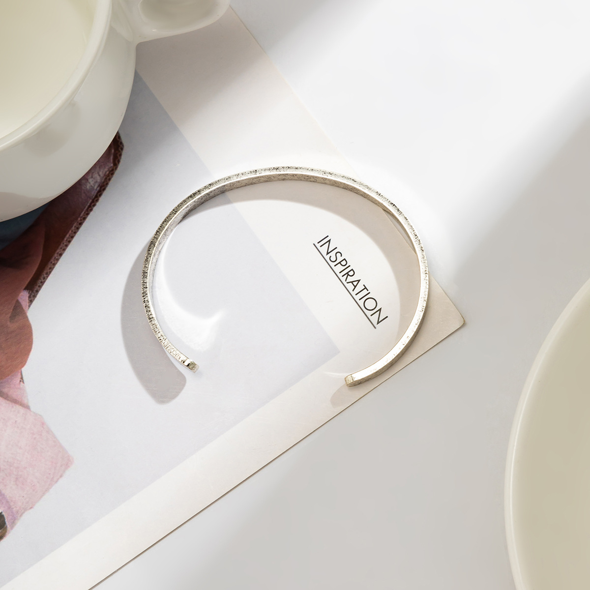 Simple Style Solid Color Iron Plating Bangle