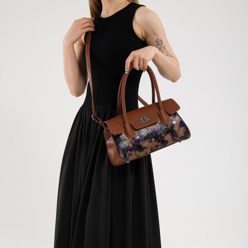 Bolso de mujer de alta calidad de comercio exterior 2025, nuevo bolso de moda clásico de gran capacidad, nuevo bolso de hombro de tendencia retro