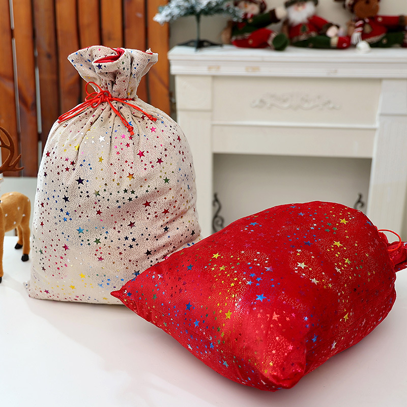 Cross-border Christmas decoration supplies children's gifts candy bags bunch pockets hot stamping snowflake bags gift bags