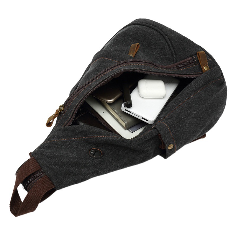 Suministro directo de fábrica nuevo bolso de pecho de lona de los hombres de gran capacidad casual bolso de los hombres hombro bolsa de mensajero mochila multifuncional