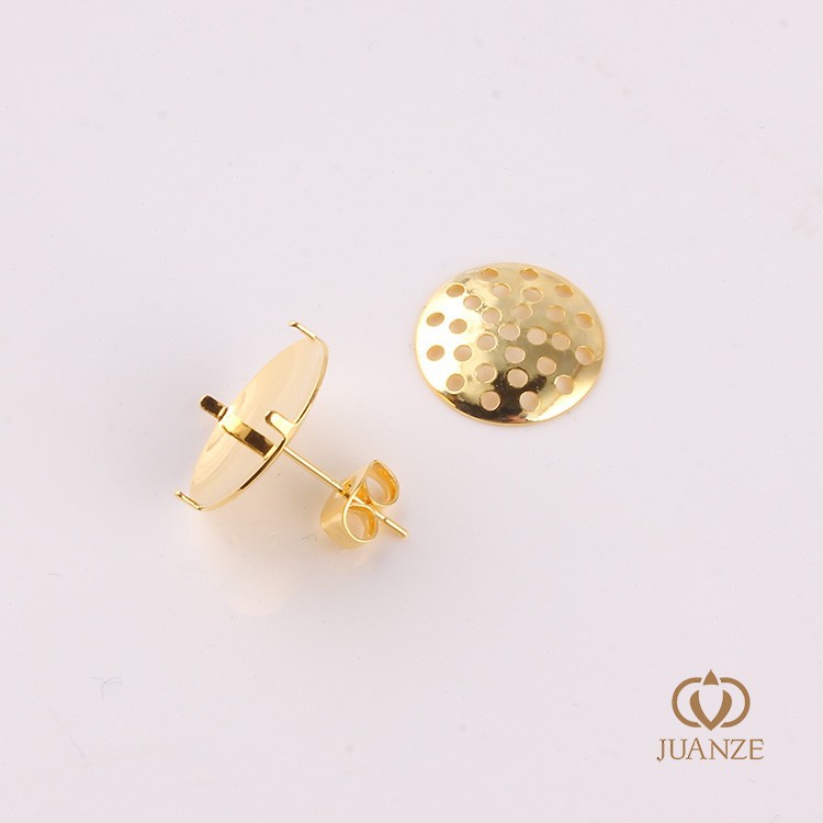 Golden earrings, 15mm, 750 sample gold, 1 pair
