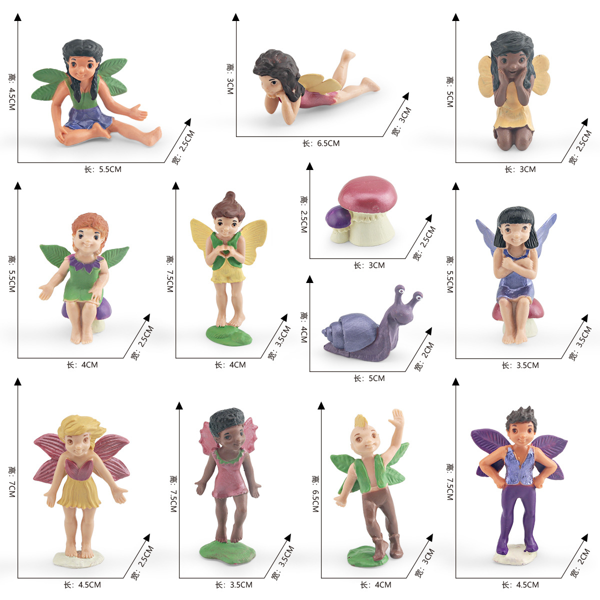 Amazon simulación mito personaje mini flor modelo de hadas elfo muñeca decoración estática juguete