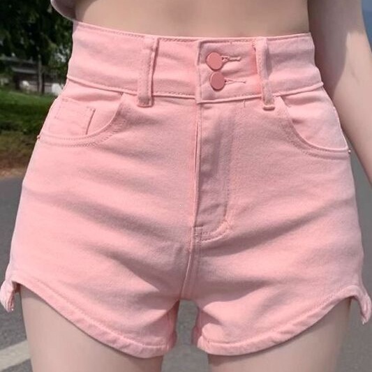 2026 Summer New Pink Hot Girl Design Denim Shorts for Women, High-Waisted, Slim-Fit, Stretchy, Slimming Straight-Leg Hot Pants 2026 Summer New Pink Hot Girl Design Denim Shorts for Women, High-Waisted, Slim-Fit, Stretchy, Slimming Straight-Leg Hot Pants