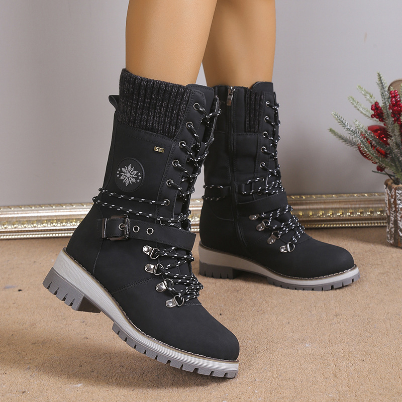 Women's Shoes women's snow boots winter new fur integrated women's shoes thickened warm cotton shoes high snow boots_voghion.com