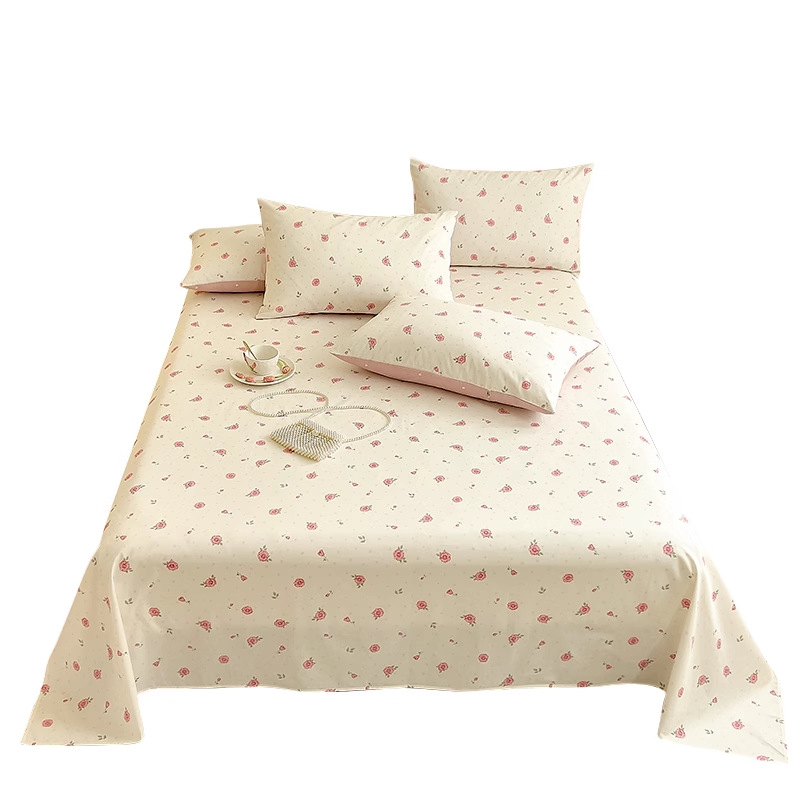 Pequeña sábana gruesa de algodón puro fresco pieza individual 100 algodón dormitorio estudiante individual edredón individual funda de almohada juego de tres piezas 2