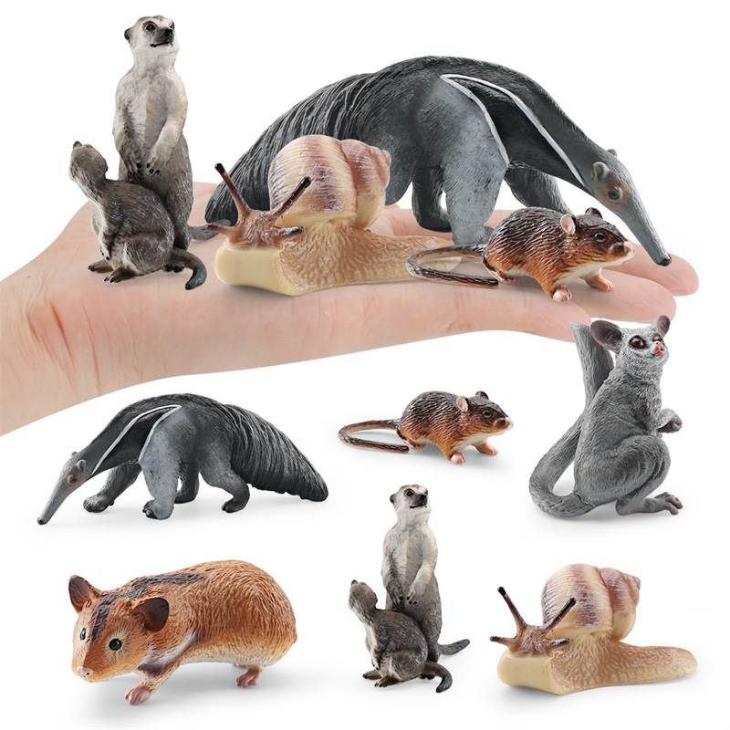 Simulación cognitiva para niños transfronterizos hámster Caracol ratón holgado zorro oso hormiguero bosque animal modelo de juguete