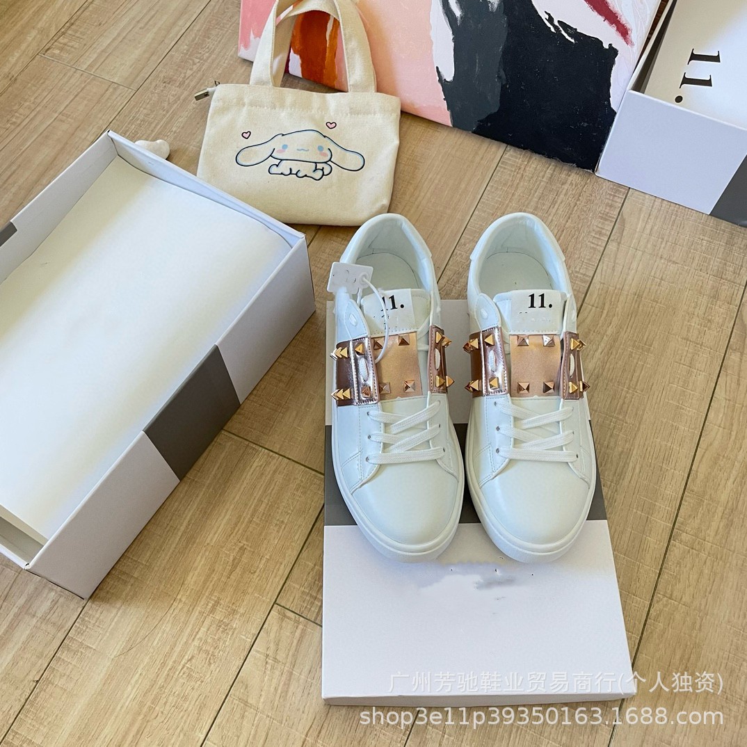 麦昆小白鞋女铆钉厚底增高休闲运动鞋男女同款2026春季新款