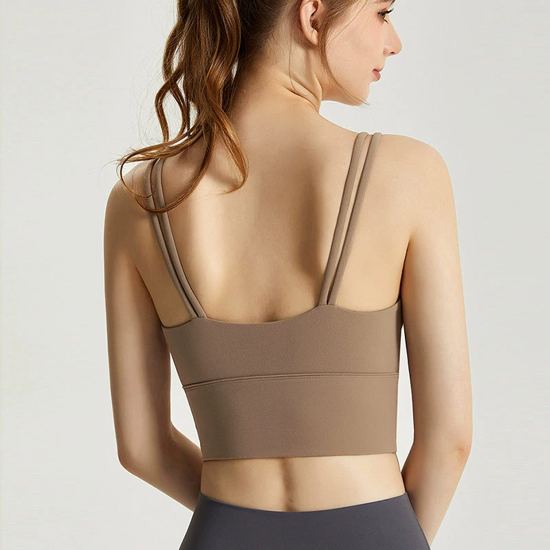Цельное спортивное нижнее белье женское ударопрочное и провисание высокой интенсивности беговой бюстгальтер йога жилет женский фиксированный кубок через границу