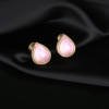 Zirconium, small design earrings, 2022, autumn, micro incrustation, 750 sample gold, light luxury style